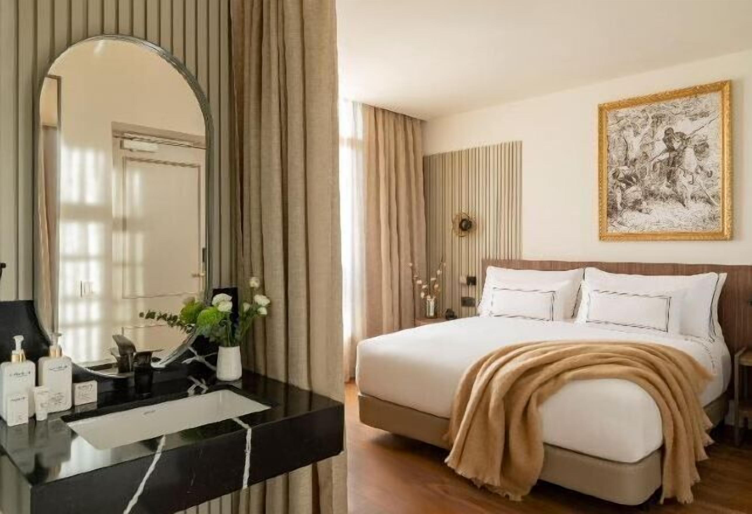 Premium bedding, down comforters, pillowtop beds, minibar