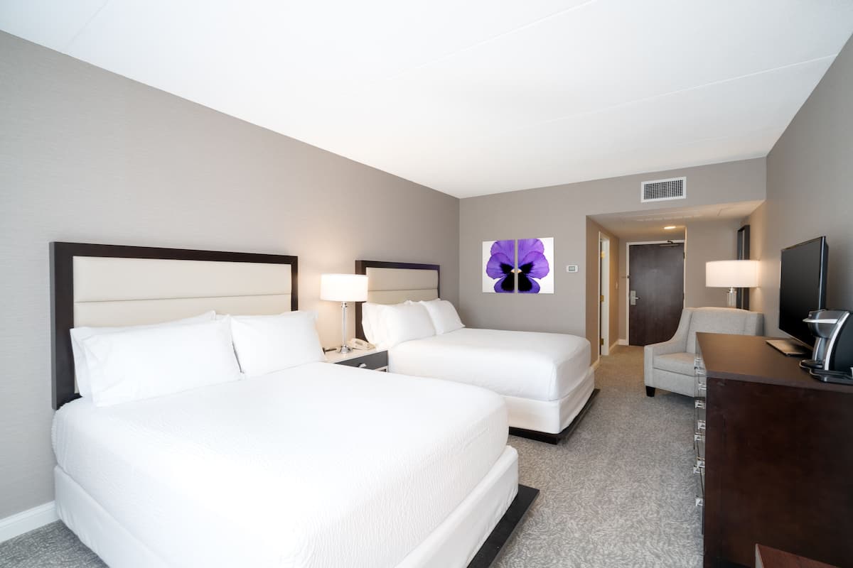 Standard Room, 2 Queen Beds | Hypo-allergenic bedding, desk, blackout drapes, iron/ironing board