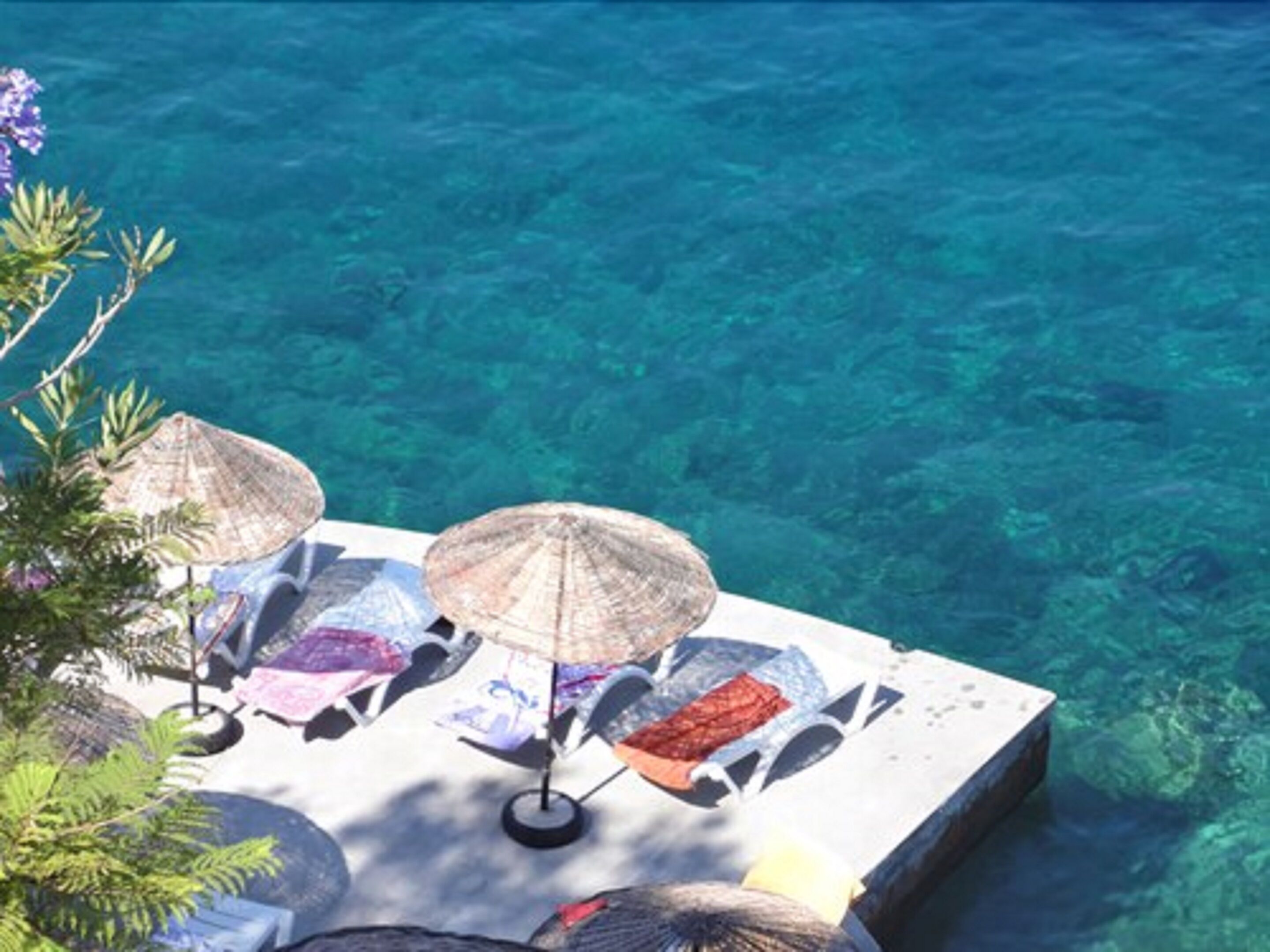 Private beach, rowing