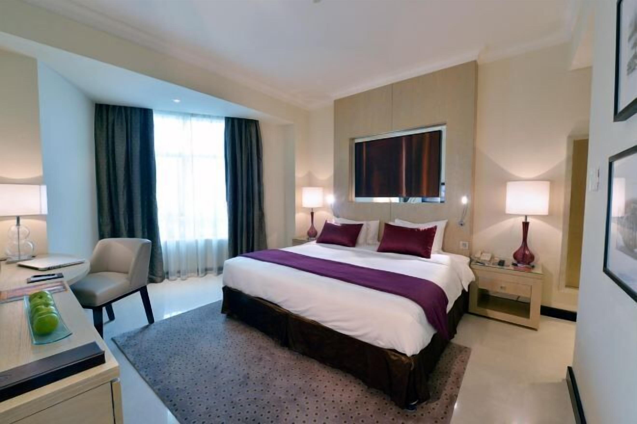 Egyptian cotton sheets, minibar, in-room safe, desk