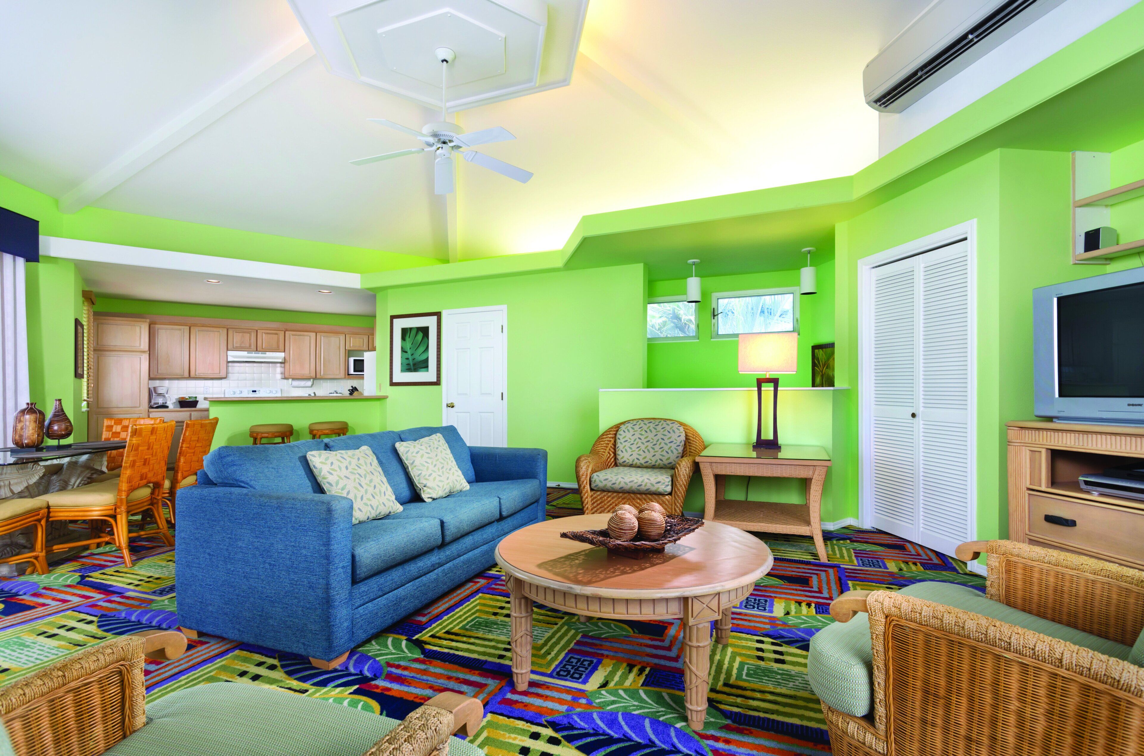 villa, 2 bedrooms, garden view | living room | tv, dvd player