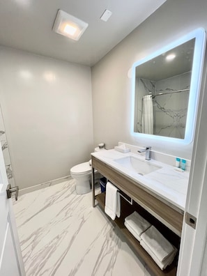 Free toiletries, hair dryer, towels
