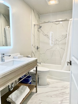 Free toiletries, hair dryer, towels