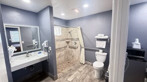 Standard Room, 1 King Bed, Roll-in Shower, Non Smoking | Bathroom | Shower, free toiletries, hair dryer, towels - Fireside Inn Santa Cruz (Santa Cruz)