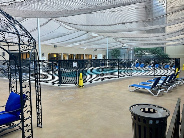 Outdoor pool, open 6:00 AM to 7:00 PM, sun loungers