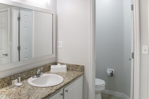 Condo, 1 Bedroom, Kitchenette | Bathroom | Combined shower/tub, hair dryer, towels