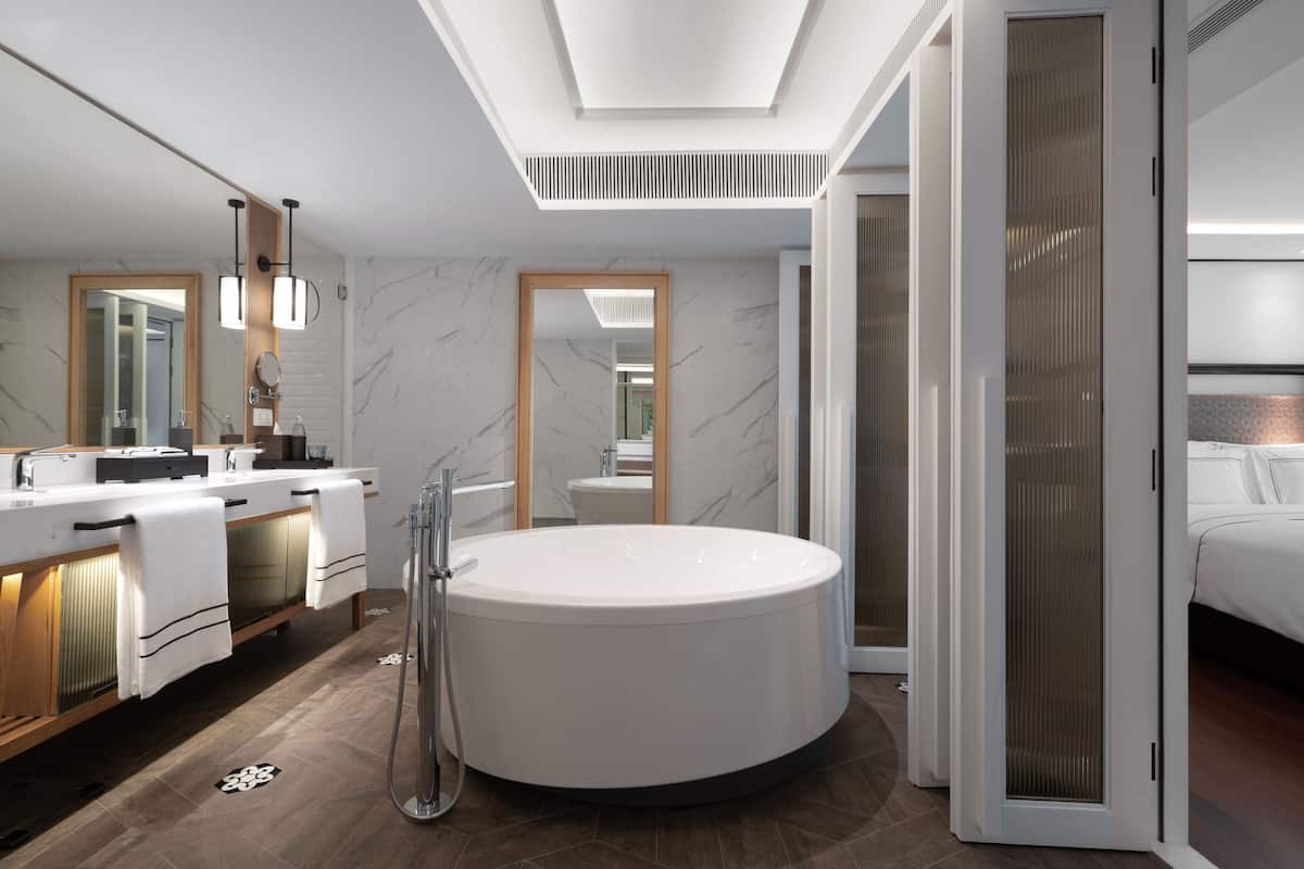 Eco-friendly toiletries, hair dryer, bathrobes, slippers