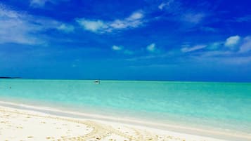 On the beach, sun loungers, beach towels, beach massages