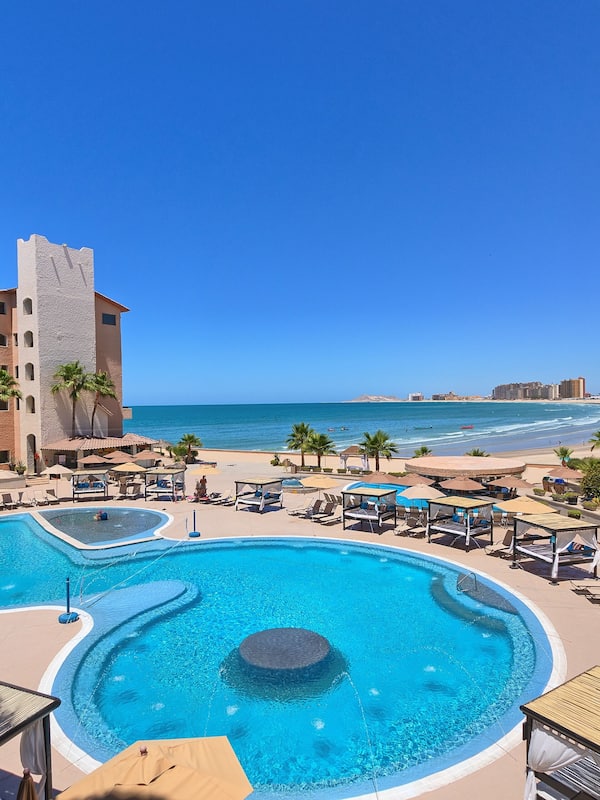 2 outdoor pools, open 8:00 AM to 10:00 PM, cabanas (surcharge)