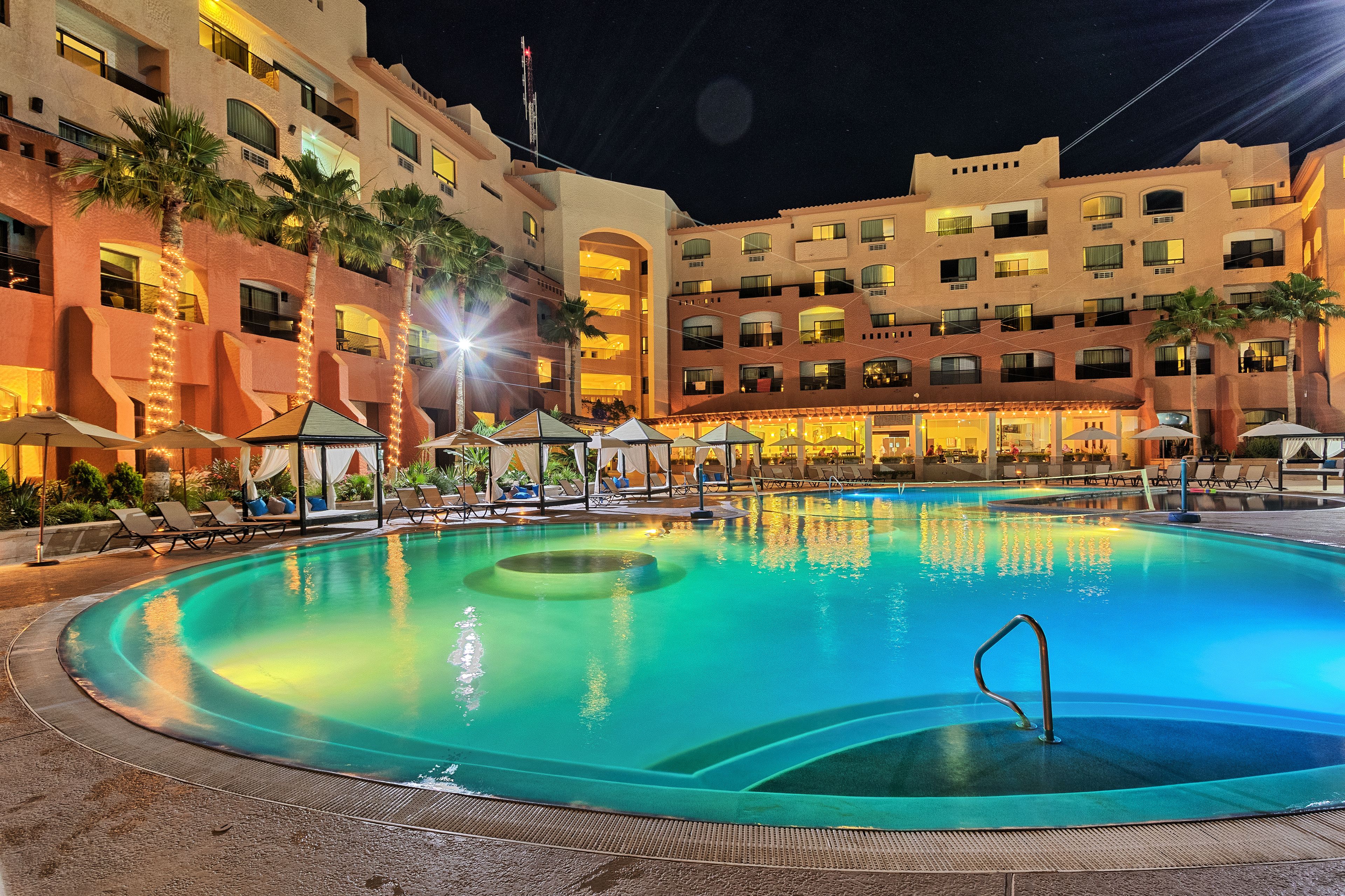 2 outdoor pools, open 8:00 am to 10:00 pm, pool cabanas (surcharge)