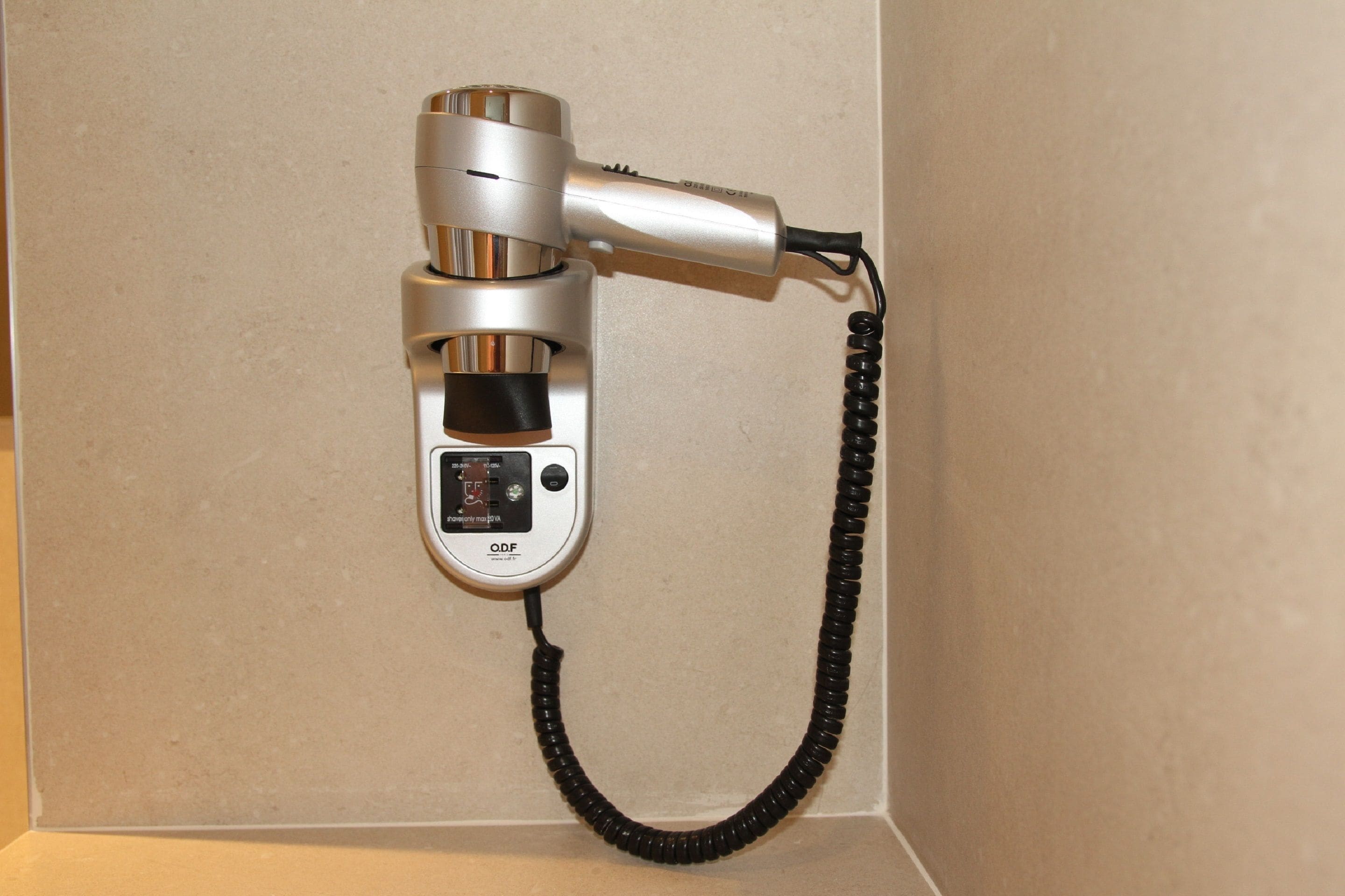 free toiletries, hair dryer, towels