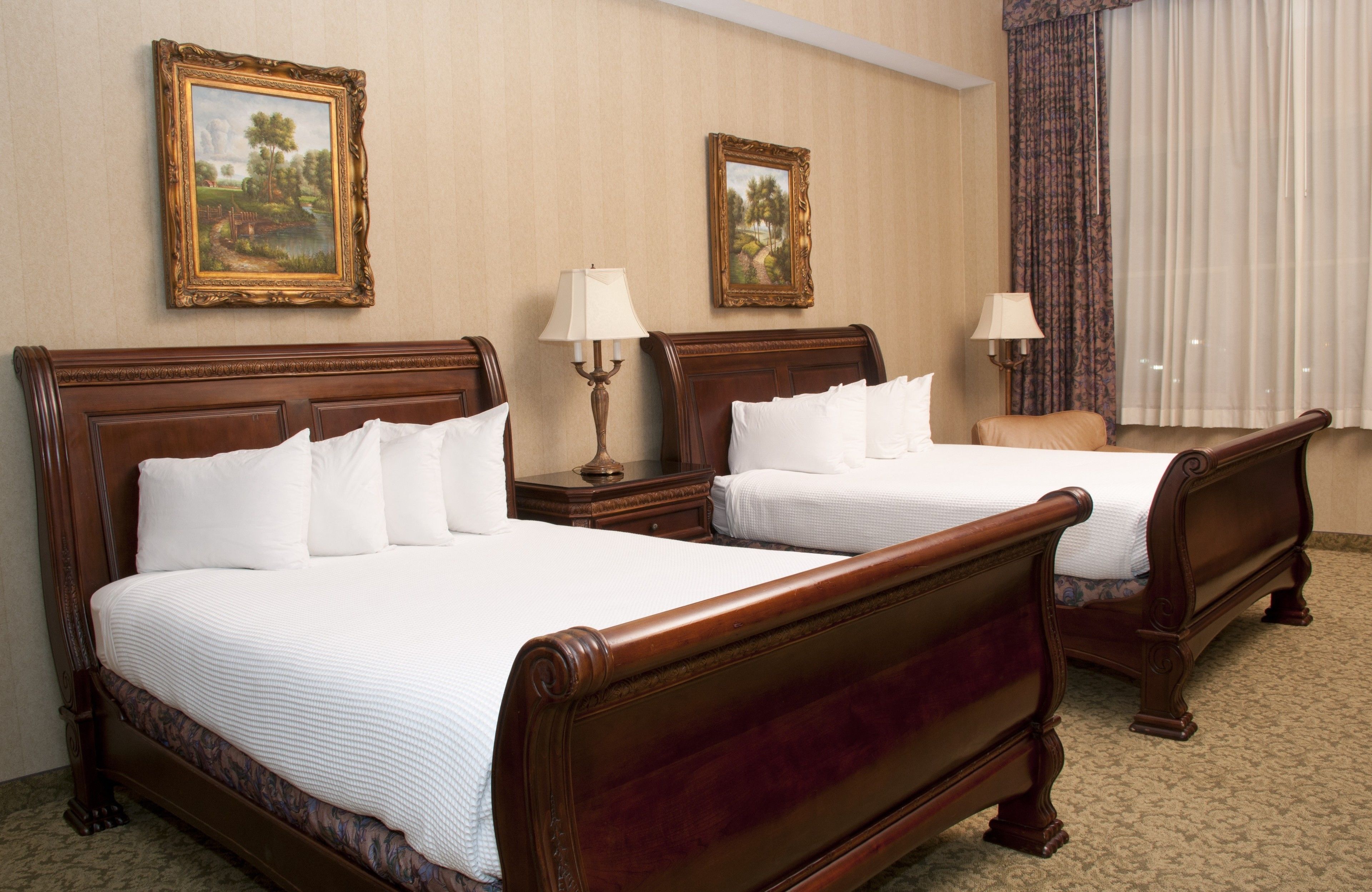 standard room, 2 queen beds | in-room safe, desk, laptop workspace, iron/ironing board