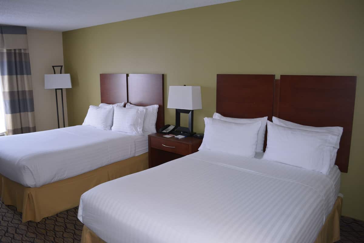 Standard Room, 2 Queen Beds | In-room safe, desk, soundproofing, iron/ironing board