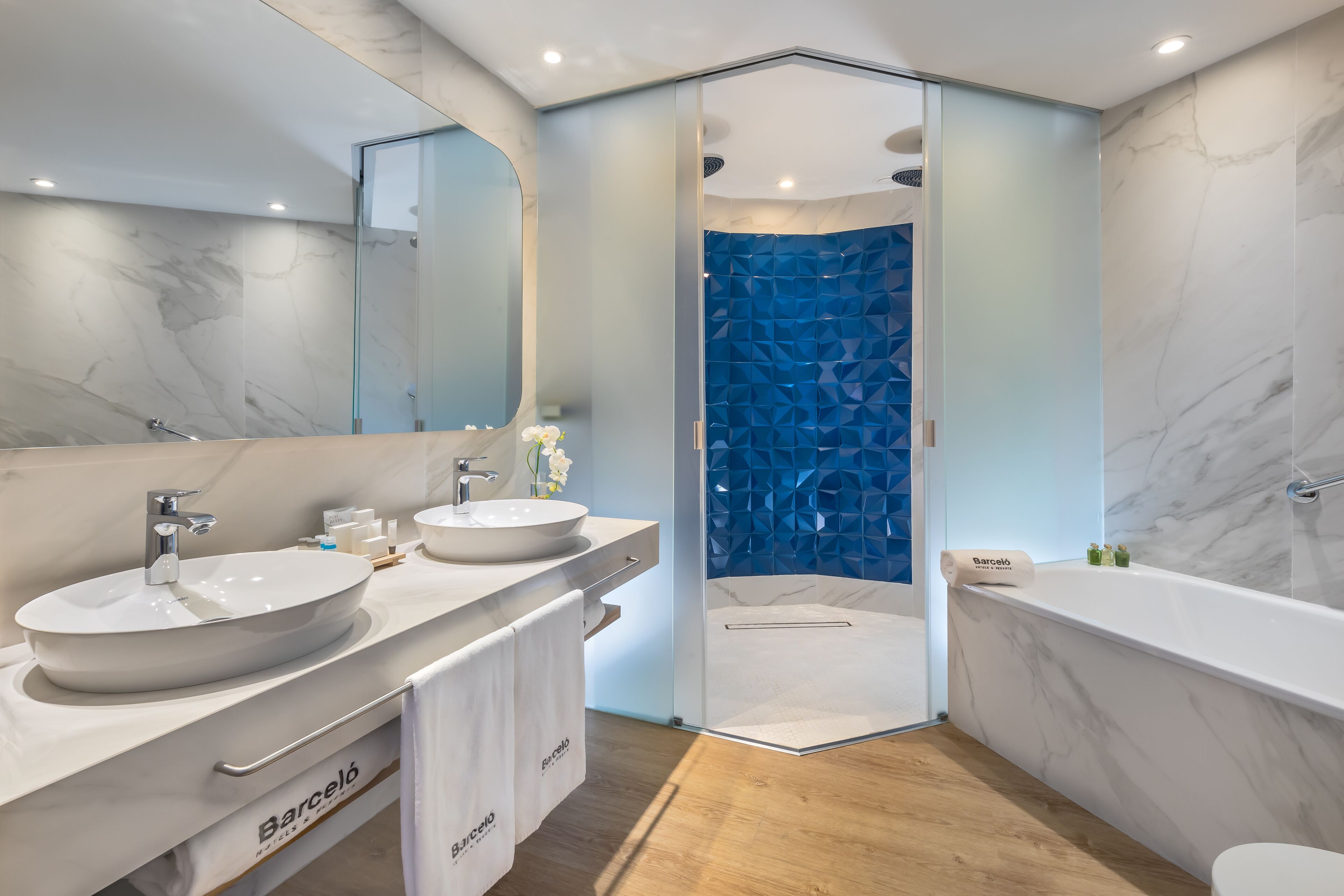 bathtub, eco-friendly toiletries, hair dryer, bidet