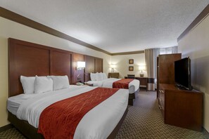Standard Room, 2 Queen Beds, Non Smoking | Premium bedding, desk, laptop workspace, blackout drapes