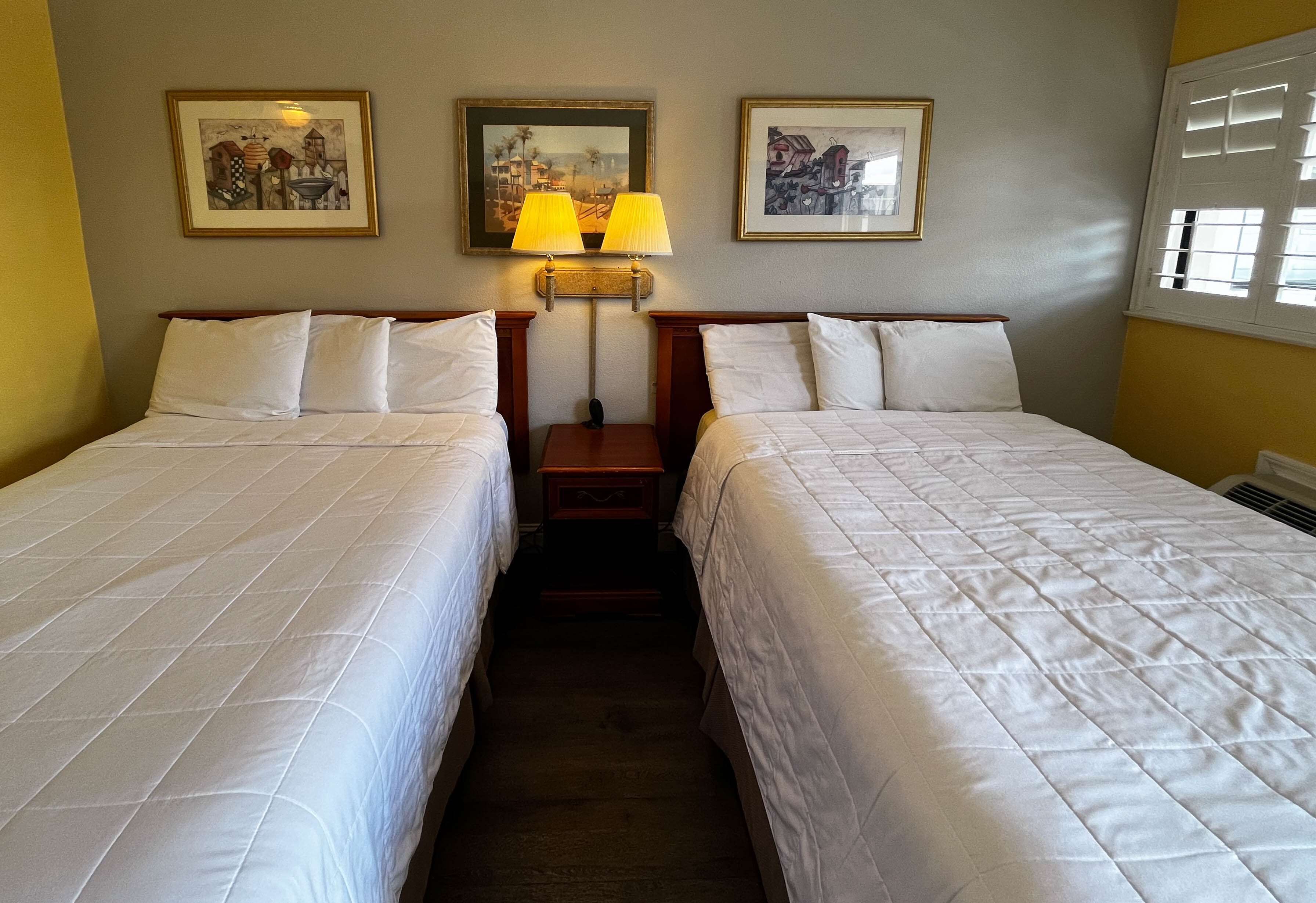 Blackout drapes, free WiFi, bed sheets, alarm clocks