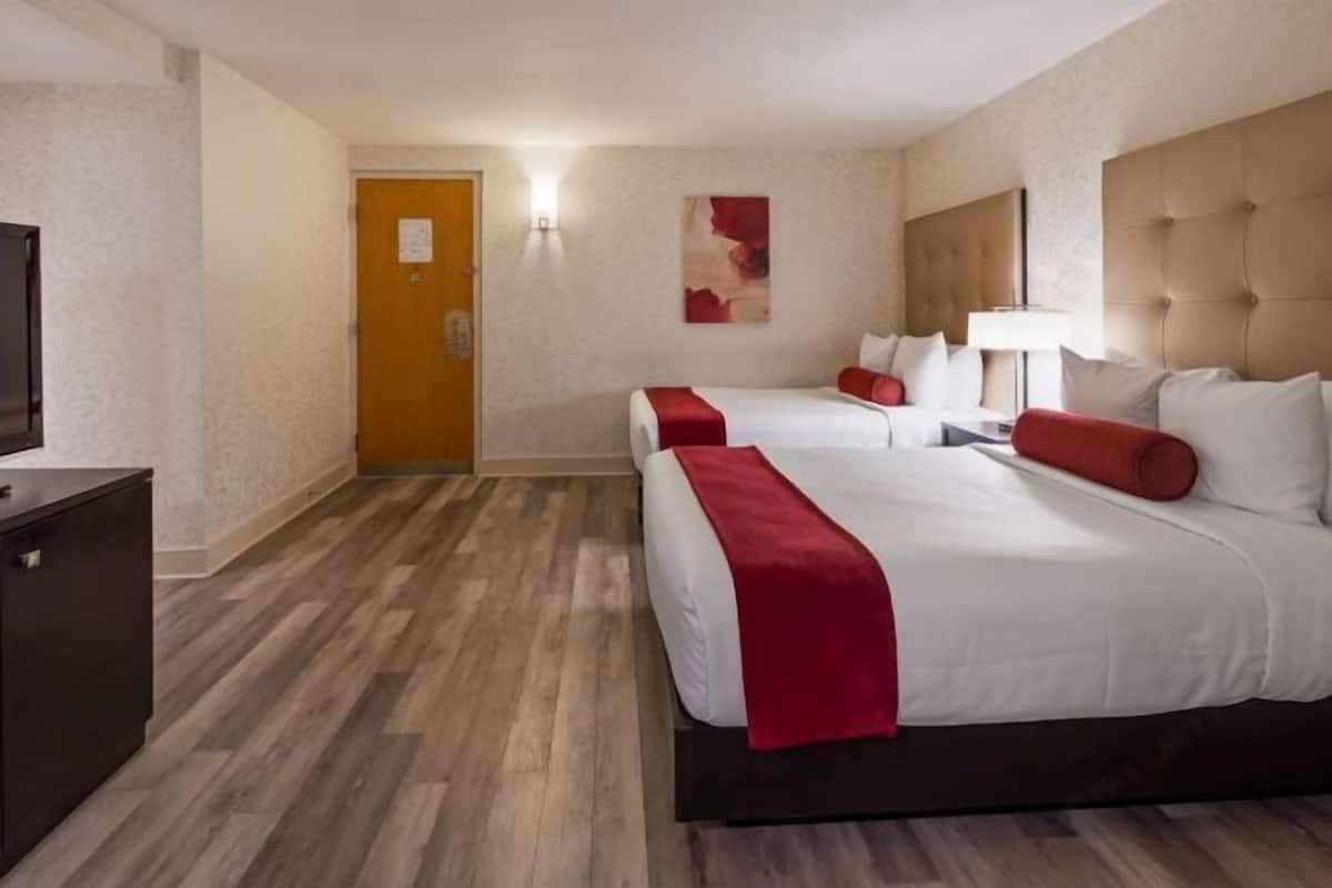 Blackout curtains, iron/ironing board, free cots/infant beds, free WiFi