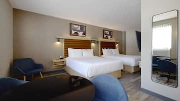 Deluxe Room, 2 Queen Beds, Non Smoking | Blackout drapes, iron/ironing board, free cribs/infant beds, free WiFi