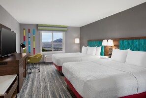 Pillowtop beds, desk, laptop workspace, blackout drapes