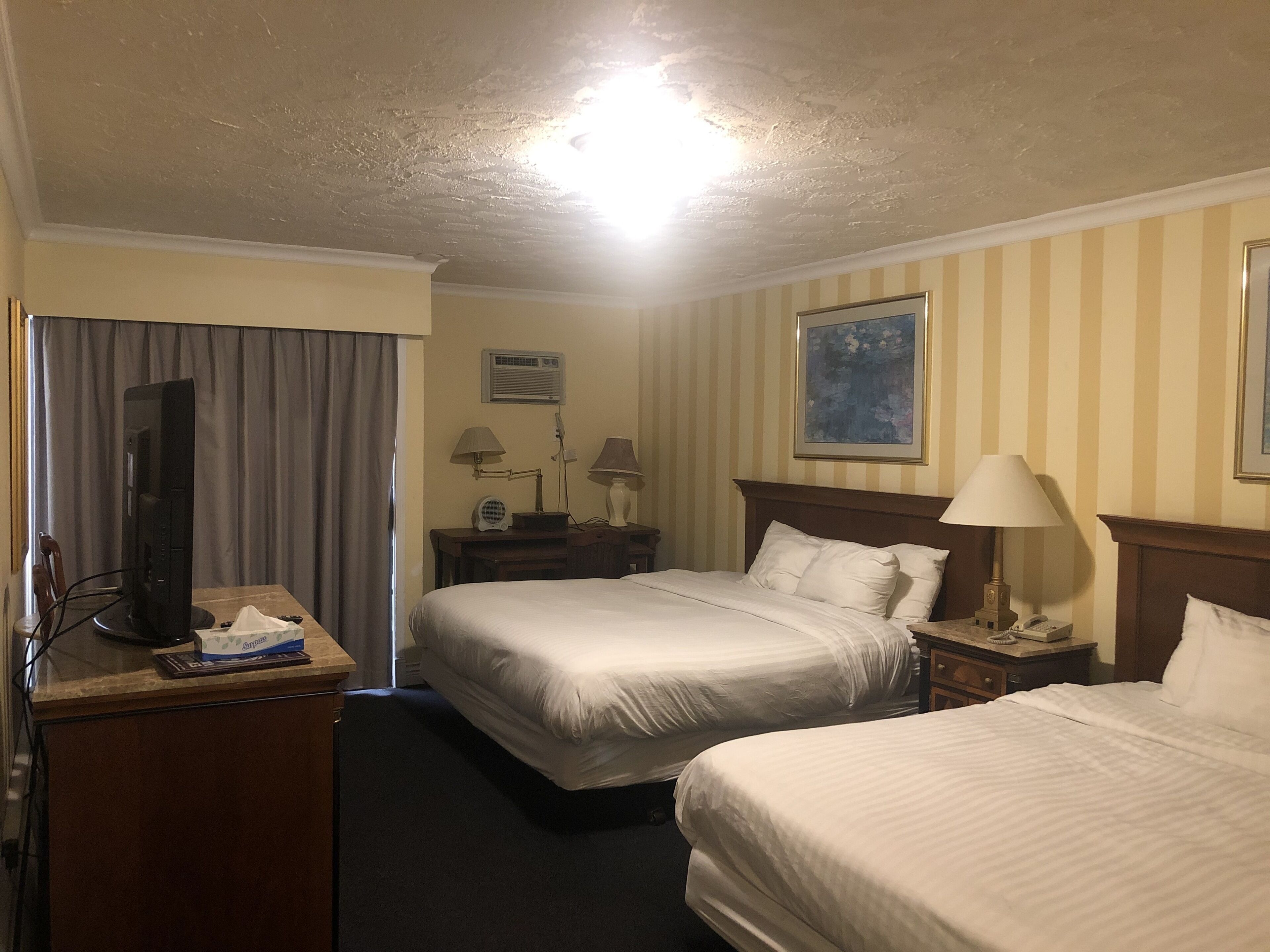 Desk, blackout curtains, iron/ironing board, free WiFi