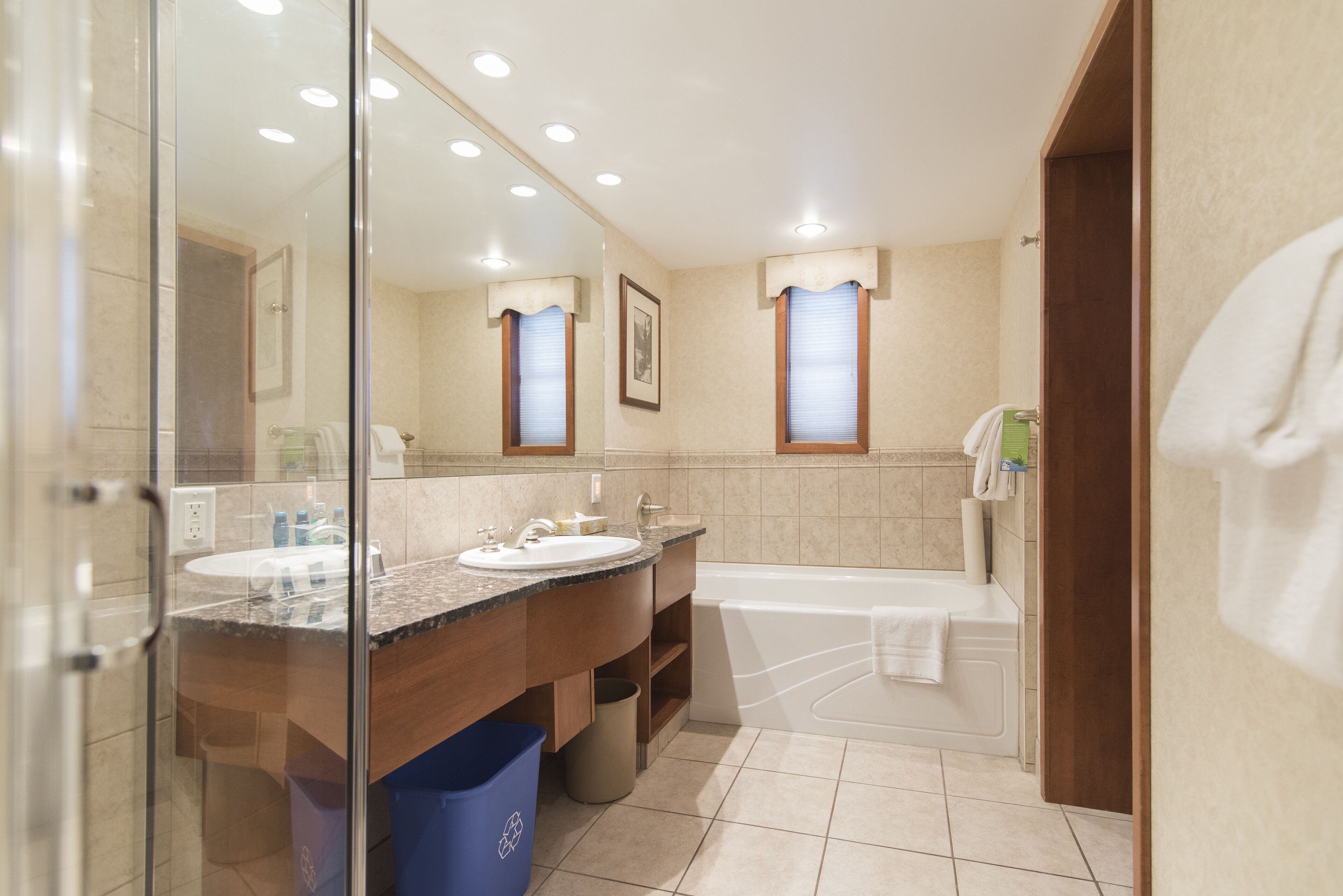 Deluxe-værelse - 2 queensize-senge | Badeværelse | Gratis toiletartikler, hårtørrer, badekåber, Sæbe