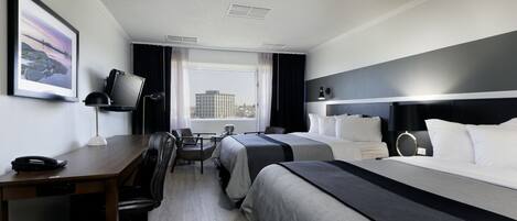 Quarto standard, 2 camas Queen | Roupas de cama premium, escrivaninha, espaço de trabalho para notebook