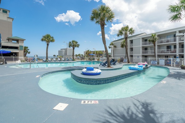 Indoor pool, outdoor pool, open 9:00 AM to 10:00 PM, pool umbrellas