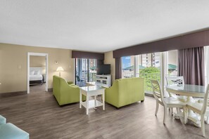 Presidential Suite, 2 Bedrooms, Non Smoking (Street View) | Living area | 37-inch LCD TV with cable channels, TV - The Sandbar Hotel, Trademark Collection by Wyndham (Myrtle Beach)