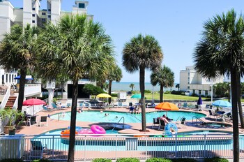 Hotel room view looking out at The Sandbar Hotel, Trademark Collection by Wyndham