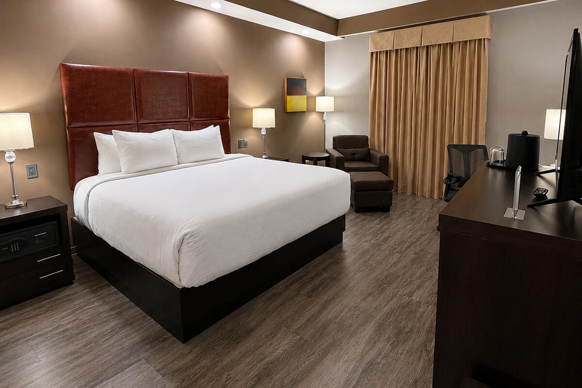 Standard Room, 1 King Bed, Non Smoking, Microwave | In-room safe, desk, iron/ironing board, cribs (free)
