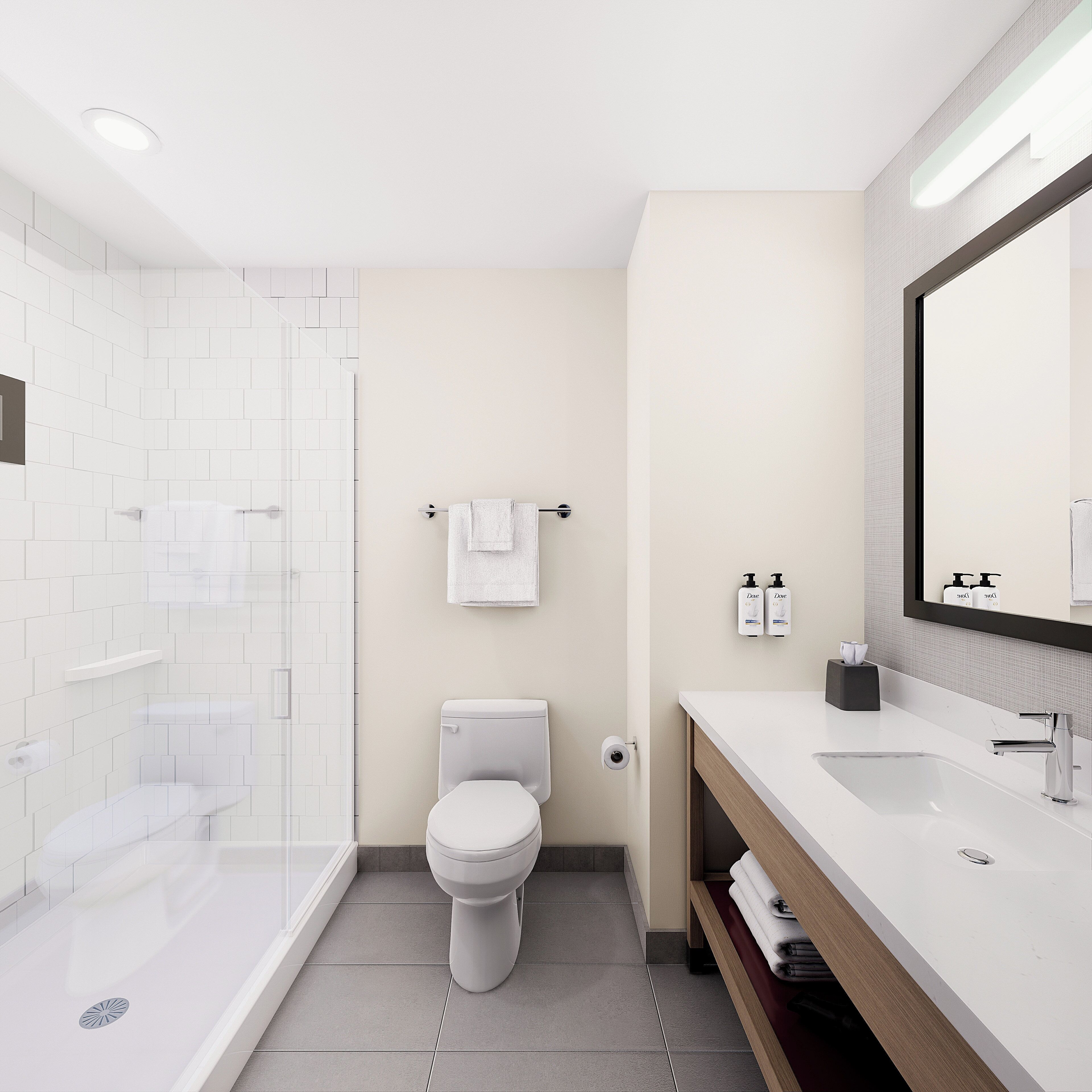 Standardzimmer, 2 Queen-Betten, rollstuhlgeeignete Dusche (Mobility Accessible) | Badezimmer