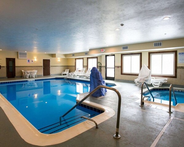Indoor pool, open 6:00 AM to 11:00 AM, sun loungers