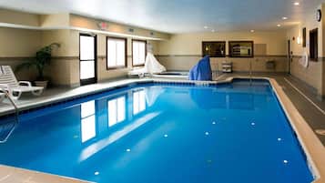 Indoor pool, open 6:00 AM to 11:00 PM, sun loungers