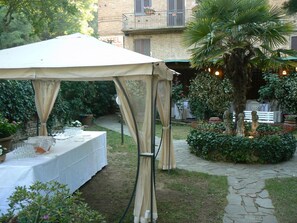 Outdoor banquet area
