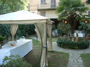 Outdoor banquet area