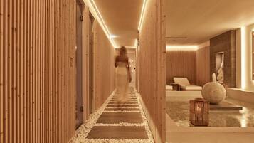 Un sauna, baño turco, tratamientos corporales