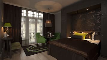 Double Studio | Living area | 26-inch flat-screen TV with digital channels, TV