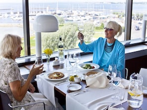 Breakfast, lunch, dinner served; international cuisine, sea views