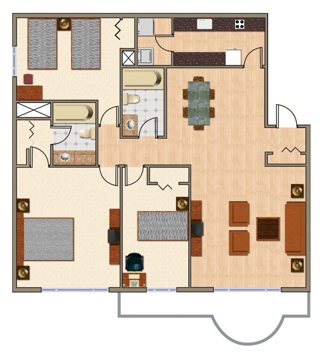 family apartment, 3 bedrooms | floor plan