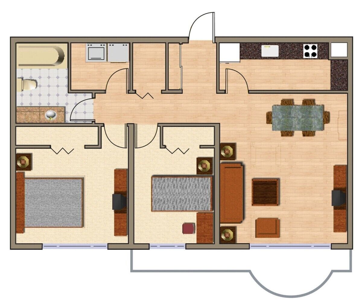 family apartment, 2 bedrooms | floor plan