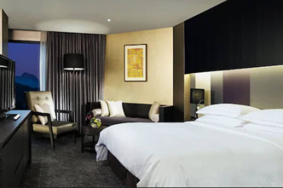In-room safe, blackout curtains, Internet, bed sheets