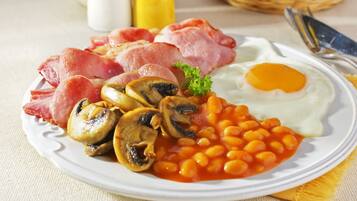 Daily English breakfast (GBP 12.50 per person)