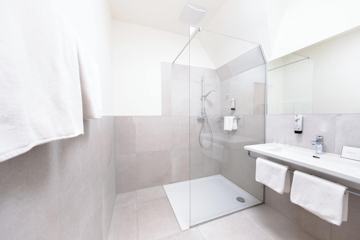 double room | bathroom | hair dryer, towels
