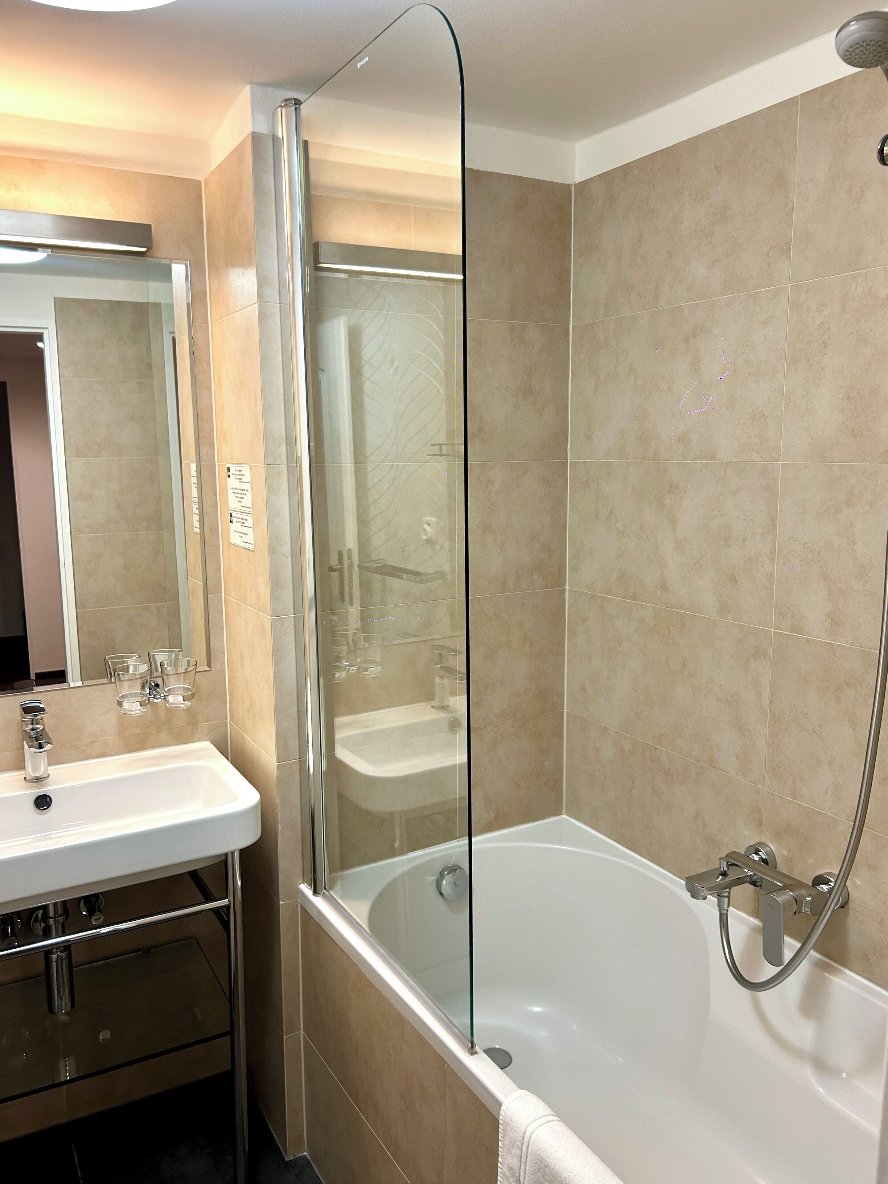 standard double or twin room | bathroom | free toiletries, hair dryer, towels