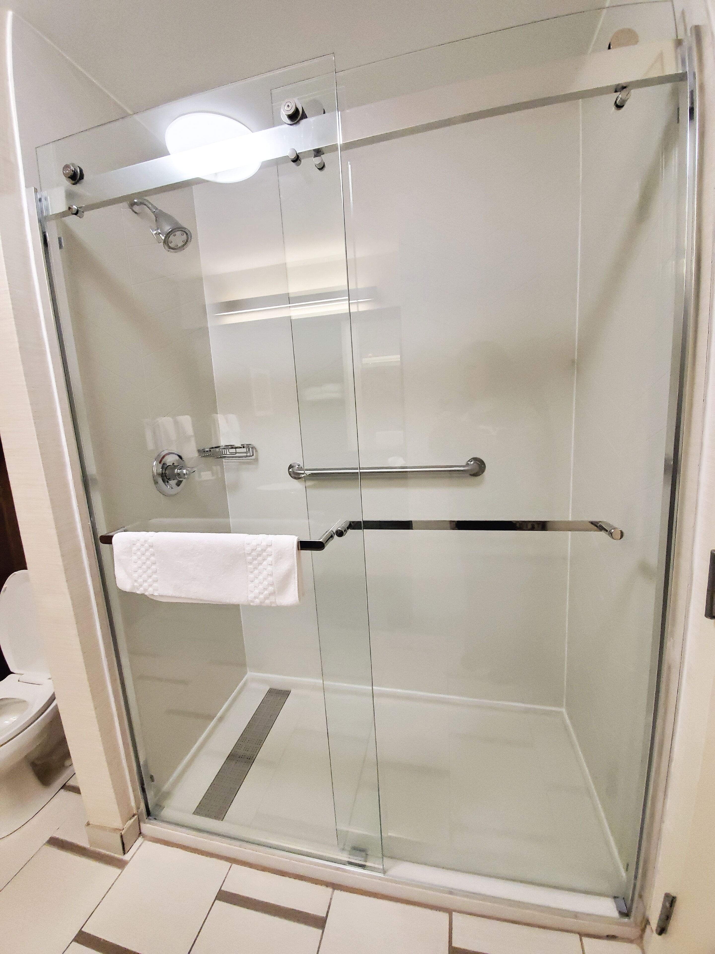 room, 1 king bed | bathroom shower