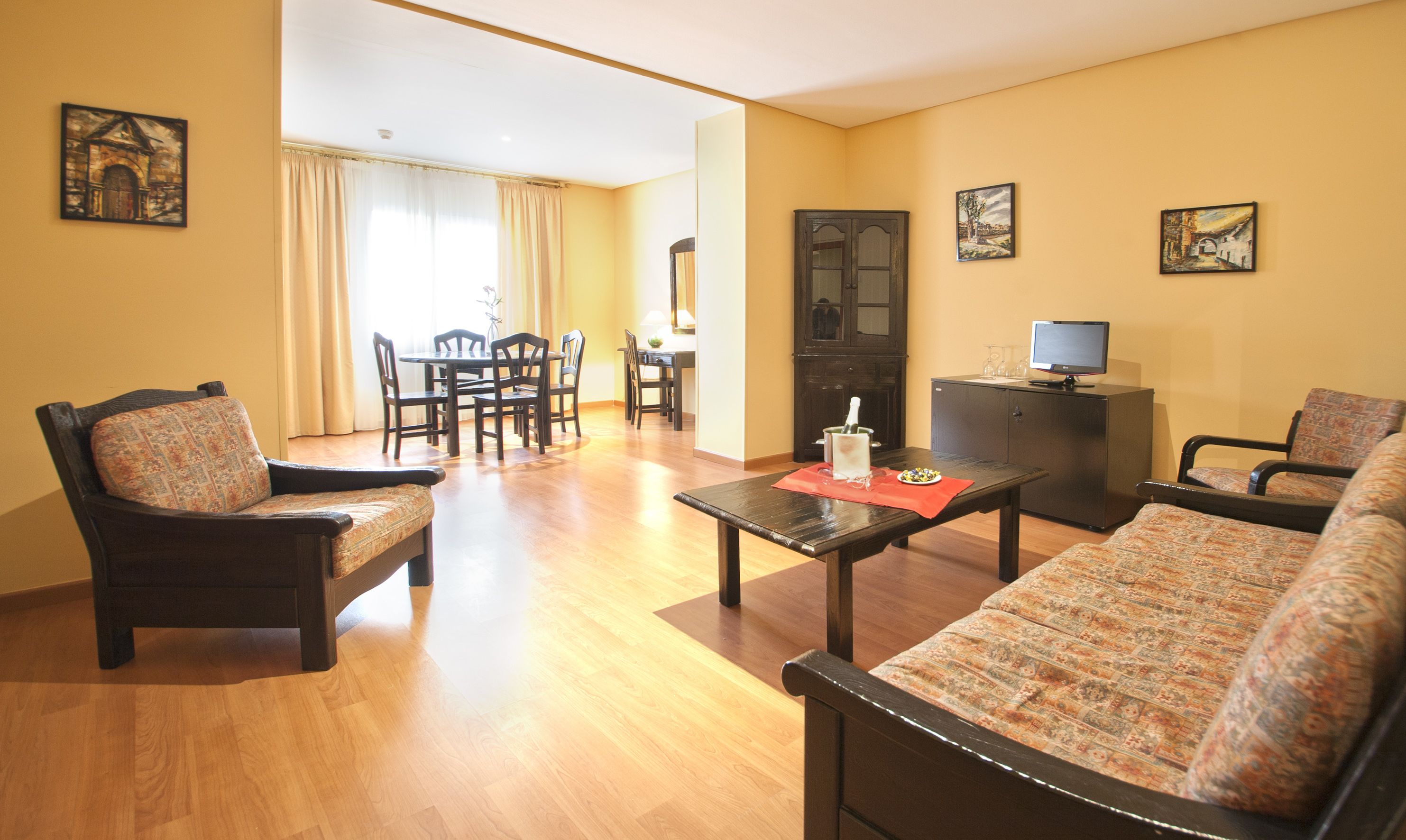 suite, 1 king bed | living room | 19-inch led tv with digital channels, tv