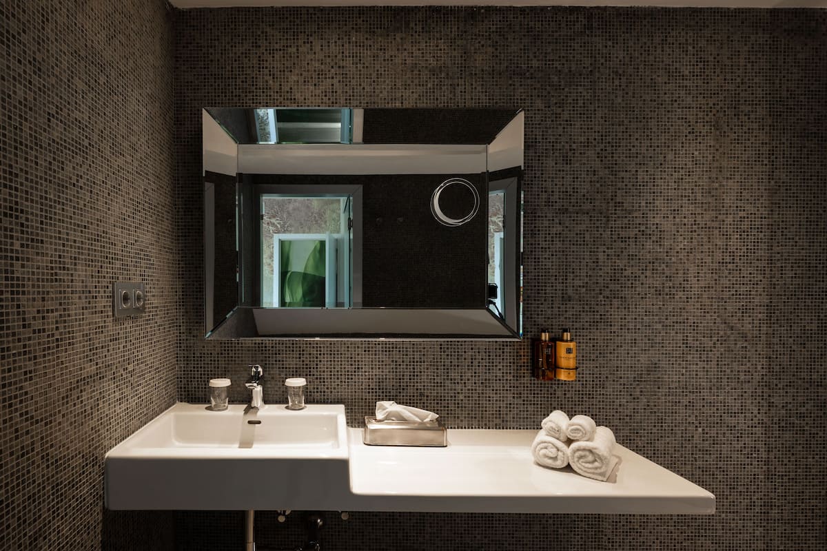 suite, sea view (formentera, spa access) | bathroom | shower, designer toiletries, hair dryer, bathrobes