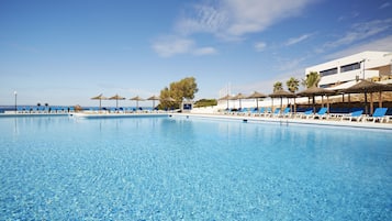 2 outdoor pools, pool umbrellas, sun loungers