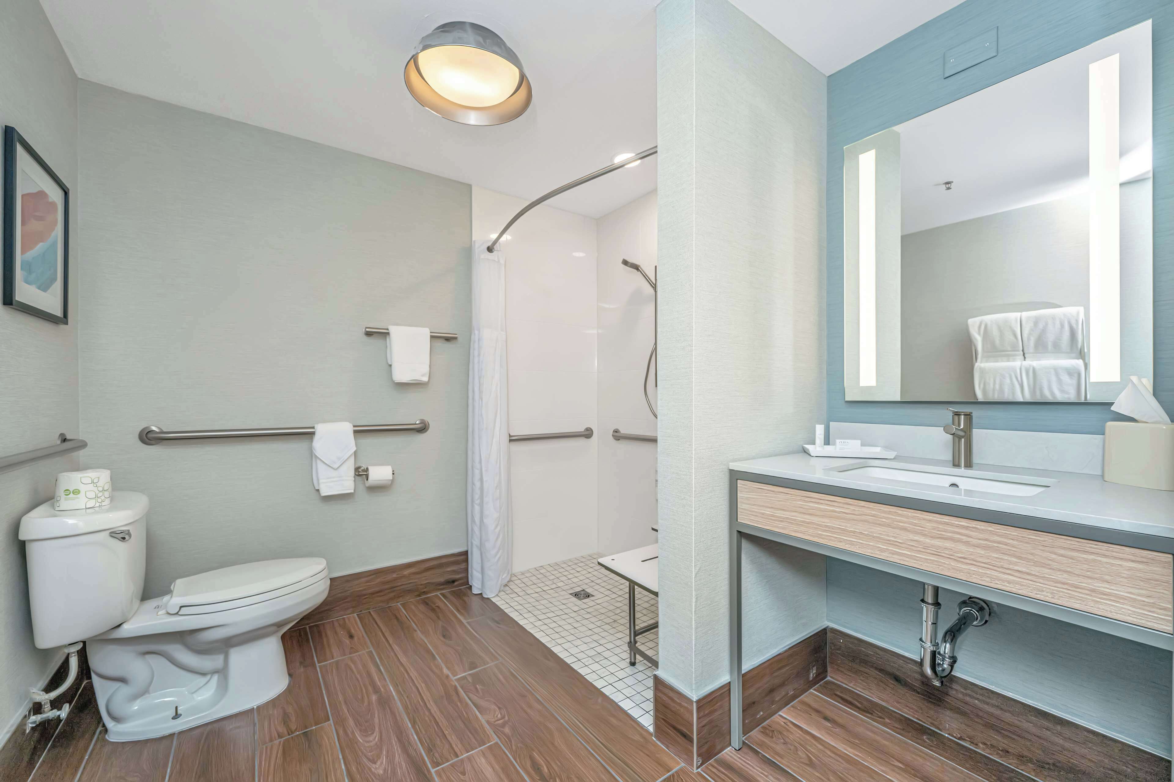 room, 1 king bed, accessible | bathroom | free toiletries, hair dryer, bathrobes, towels