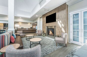 Hotel entrance and lobby at Hilton Garden Inn Charleston Airport